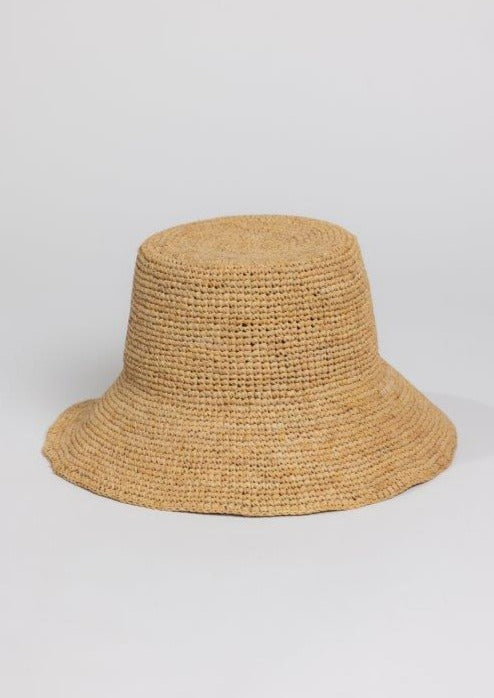 Natural straw bucket hat