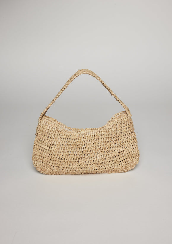 Small straw shoulder bag