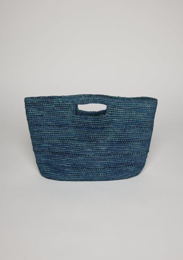 Blue straw bag