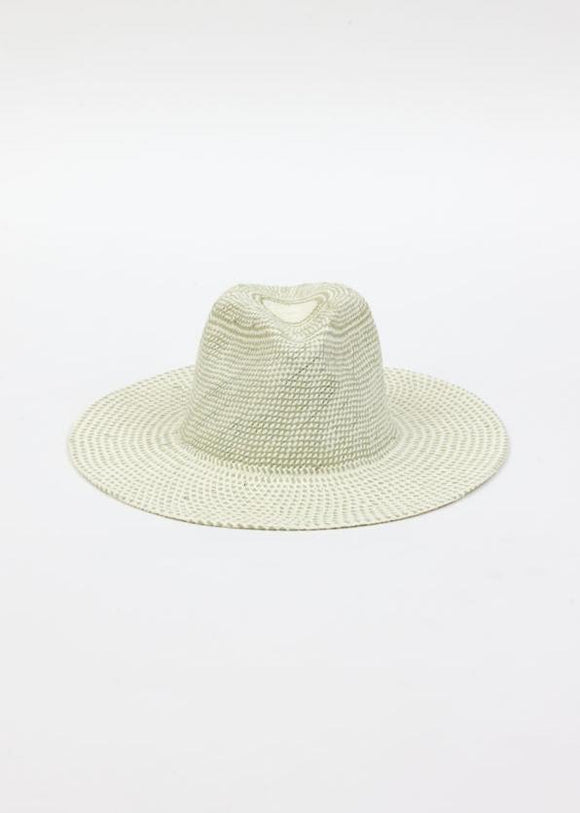 Mint and natural colored pattern brimmed sun hat