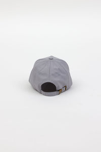 back of grey rain cap