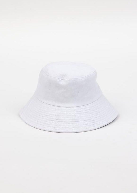 White cotton bucket hat