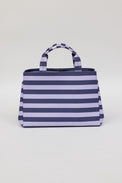 blue and lavender striped bag