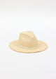 natural fringed panama hat with white trim