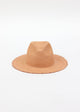 front of pecan brown fringed panama hat