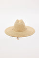 Beige straw hat on a white background