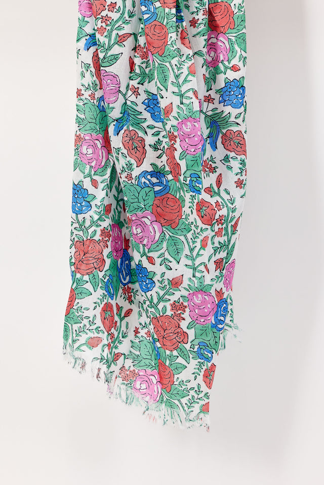 Floral patterned scarf on a white background
