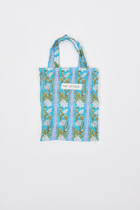 Mini bag with floral pattern and 'Hat Attack' logo on a white background