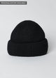 Black knit cuffed beanie