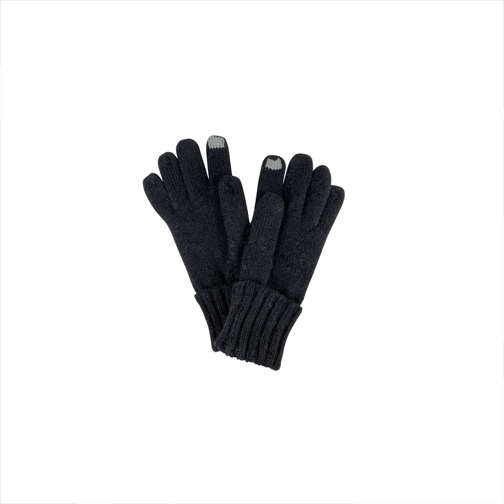 Cable Knit Touch Screen Glove in black