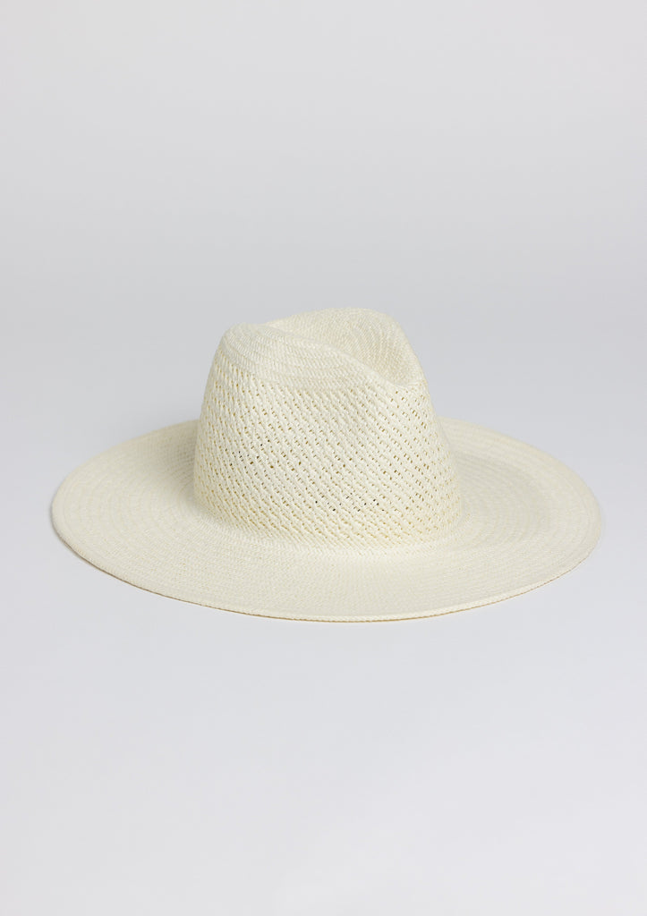 3/4 view of Perforated and Vented Packable hat in bleach