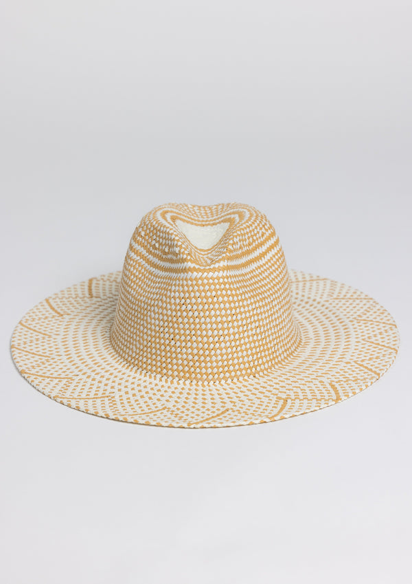 Ivory and Tan Woven Sun Hat