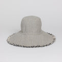 Canvas Packable Bucket Hat in Black Stripe