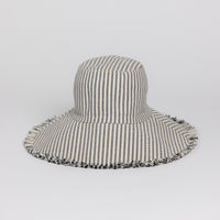 Canvas Packable Bucket Hat in Black Stripe