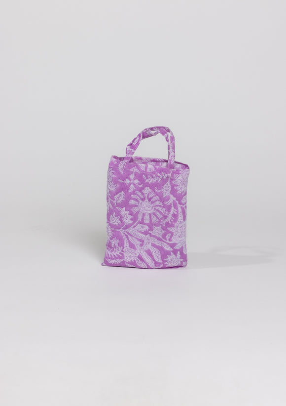 Lavender floral sarong in mini bag
